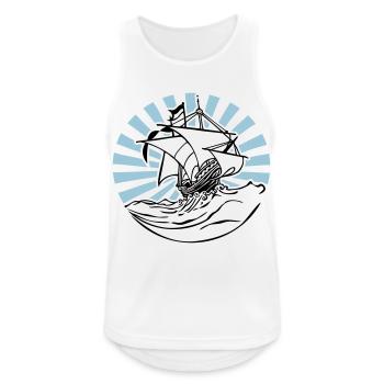 Schiff 2C Farbwechsel - Männer Tank Top atmungsaktiv - Weiß - Vorne - Nick (188cm)
