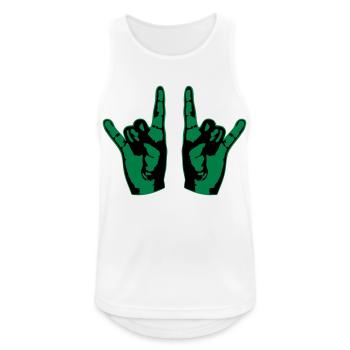 Heavy Metal Hard Rock Musik Hörner Handgeste Logo - Männer Tank Top atmungsaktiv - Weiß - Vorne - Nick (188cm)