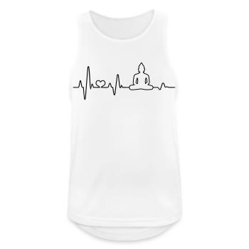 Herzschlag Buddha Buddhismus Buddhist Geschenk - Männer Tank Top atmungsaktiv - Weiß - Vorne - Nick (188cm)