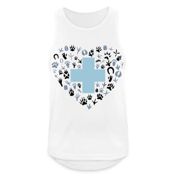 Tierpflege-Logo Tierfußabdrücke - Männer Tank Top atmungsaktiv - Weiß - Vorne - Nick (188cm)