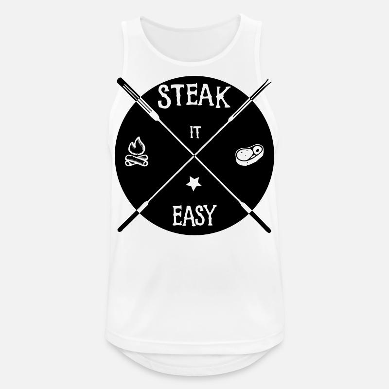 steak it easy_solid - Männer Tank Top atmungsaktiv - Weiß