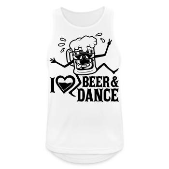 Beer and Dance Love - Men's Breathable Tank Top - white - Front - Nick (188cm)