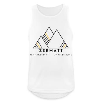Minimalistisches Zermatt-Logo - Männer Tank Top atmungsaktiv - Weiß - Vorne - Nick (188cm)