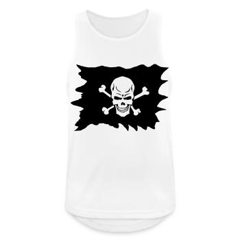 death head skull flag flag Pirate2 - Men's Breathable Tank Top - white - Front - Nick (188cm)