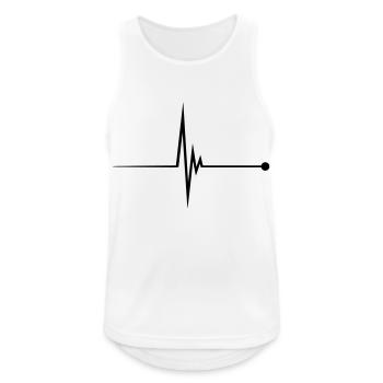 Heartbeat Pulse - Männer Tank Top atmungsaktiv - Weiß - Vorne - Nick (188cm)