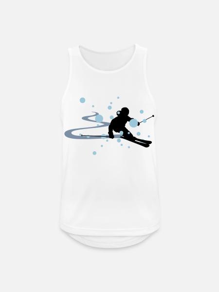 Winter - Skifahrer - Männer Tank Top atmungsaktiv - Weiß