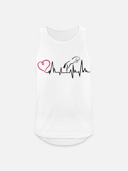 Heartbeat Herzschlag Springpferd - Männer Tank Top atmungsaktiv - Weiß