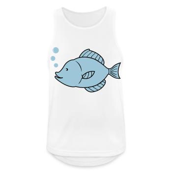 fisch comic - Männer Tank Top atmungsaktiv - Weiß - Vorne - Nick (188cm)