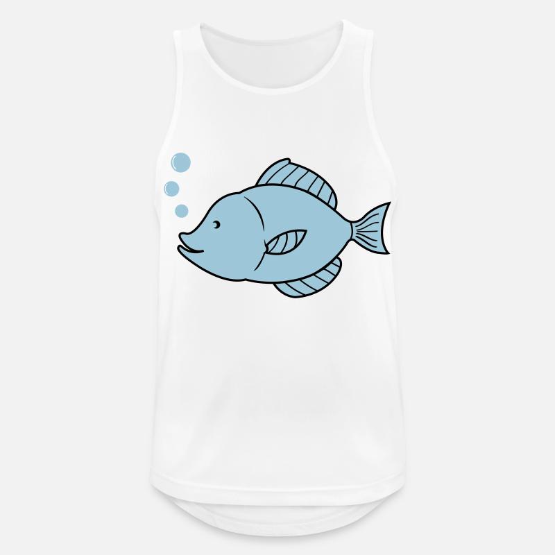 fisch comic - Männer Tank Top atmungsaktiv - Weiß