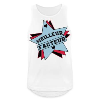 BESTER FAKTOR - Männer Tank Top atmungsaktiv - Weiß - Vorne - Nick (188cm)