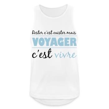 Voyager c'est vivre - Débardeur respirant Homme - blanc - Devant - Nick (188cm)