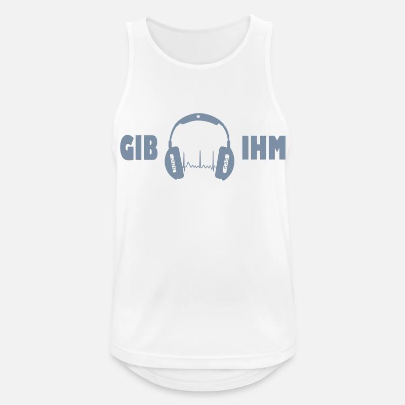 gib ihm kopfhörer exit-shirt - Männer Tank Top atmungsaktiv - Weiß