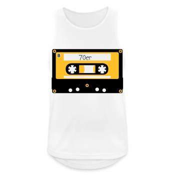 Kassette 70er - Männer Tank Top atmungsaktiv - Weiß - Vorne - Nick (188cm)