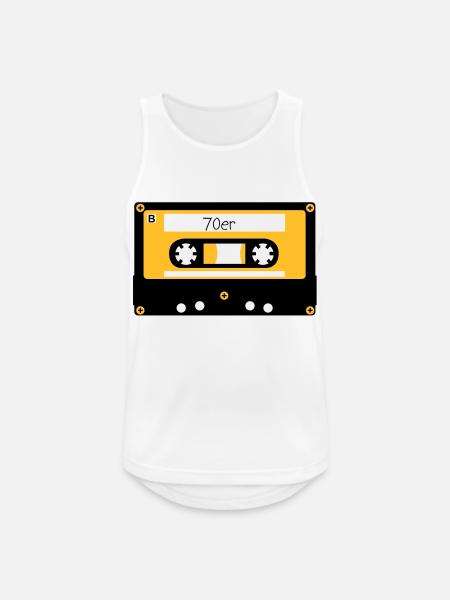 Kassette 70er - Männer Tank Top atmungsaktiv - Weiß