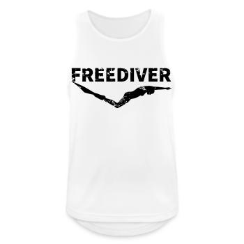 Apnoe-Taucher horizontal - Männer Tank Top atmungsaktiv - Weiß - Vorne - Nick (188cm)