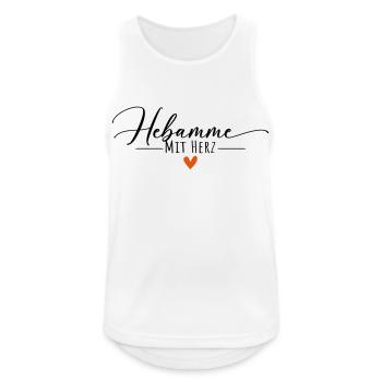 Hebamme mit Herz - Männer Tank Top atmungsaktiv - Weiß - Vorne - Nick (188cm)