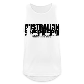 AUSTRALIAN SHEPHERD WORKING DOG Hunde Wilsigns - Männer Tank Top atmungsaktiv - Weiß - Vorne - Nick (188cm)