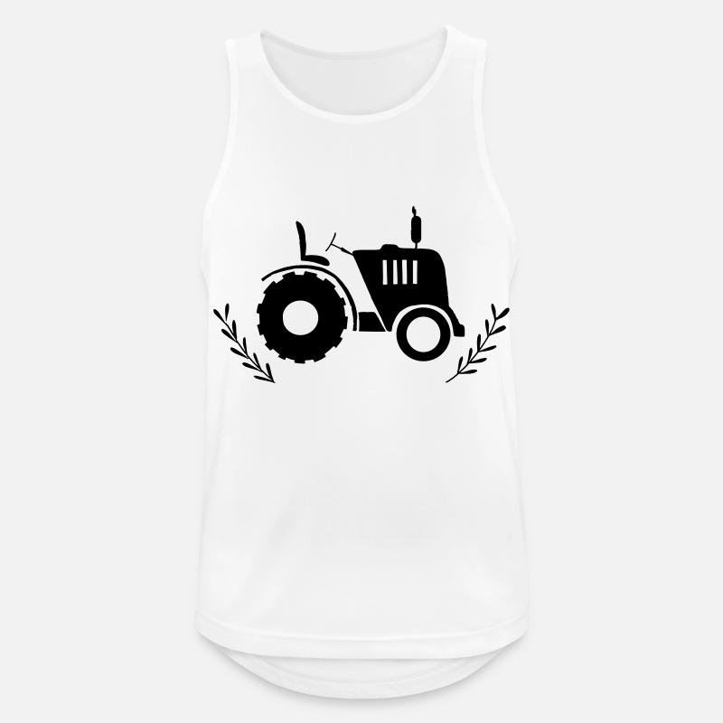 Traktor - Männer Tank Top atmungsaktiv - Weiß