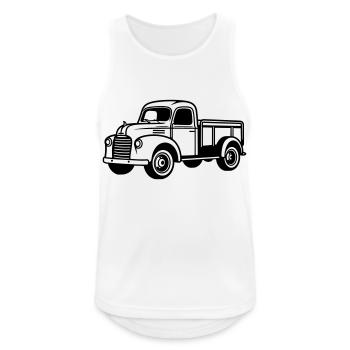 alter LKW - Männer Tank Top atmungsaktiv - Weiß - Vorne - Nick (188cm)