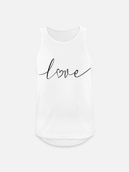 Amor amor letras caligrafía fuente - Camiseta sin mangas hombre transpirable - blanco