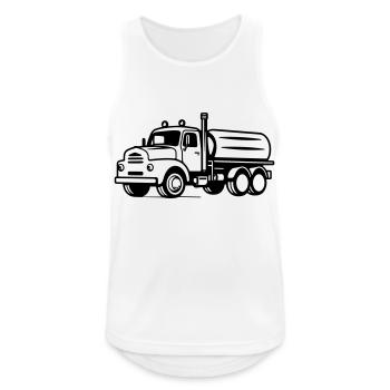alter LKW - Männer Tank Top atmungsaktiv - Weiß - Vorne - Nick (188cm)