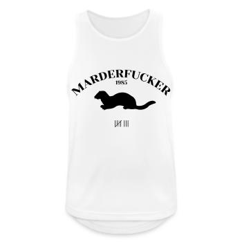 Marderfucker - Männer Tank Top atmungsaktiv - Weiß - Vorne - Nick (188cm)