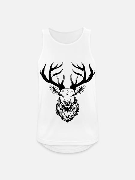 Deer Head - Men's Breathable Tank Top - white
