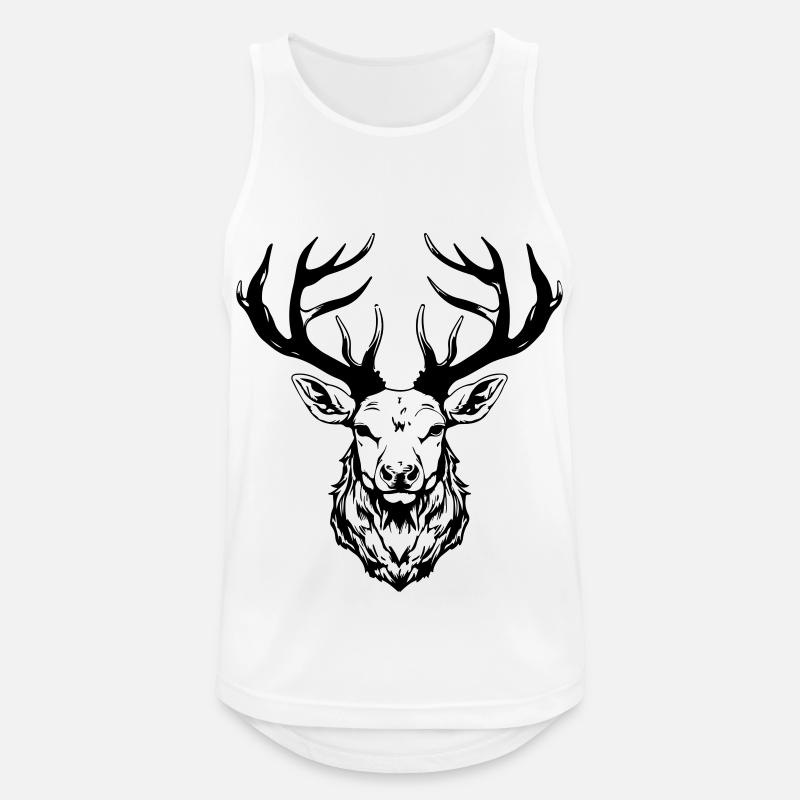 Hirsch Kopf - Männer Tank Top atmungsaktiv - Weiß