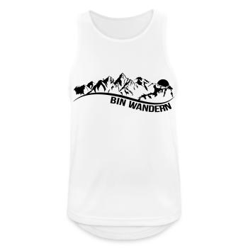 bin wandern - Männer Tank Top atmungsaktiv - Weiß - Vorne - Nick (188cm)