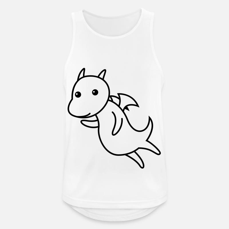 Drache Comic Tier - Männer Tank Top atmungsaktiv - Weiß