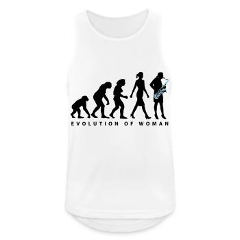 Evolution der Frau Saxophon Spielerin - Männer Tank Top atmungsaktiv - Weiß - Vorne - Nick (188cm)