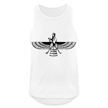 Faravahar - Männer Tank Top atmungsaktiv - Weiß - Vorne - Nick (188cm)