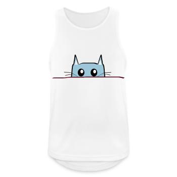 Cat Comic Table - Men's Breathable Tank Top - white - Front - Nick (188cm)