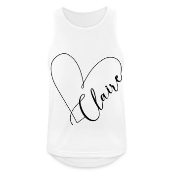Claire Nom Ligne de Coeur - Débardeur respirant Homme - blanc - Devant - Nick (188cm)