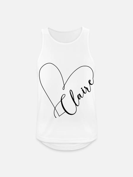 Claire Name Herzlinie - Männer Tank Top atmungsaktiv - Weiß
