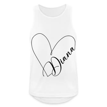 Diana Name Heart Line - Men's Breathable Tank Top - white - Front - Nick (188cm)