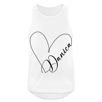 Danica Nom Ligne de coeur - Débardeur respirant Homme - blanc - Devant - Nick (188cm)