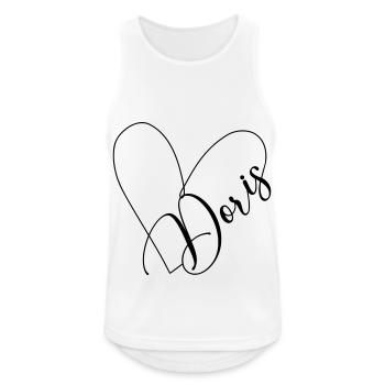 Doris Name Heart Line - Débardeur respirant Homme - blanc - Devant - Nick (188cm)