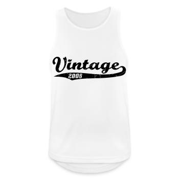 Vintage 2008 - Männer Tank Top atmungsaktiv - Weiß - Vorne - Nick (188cm)