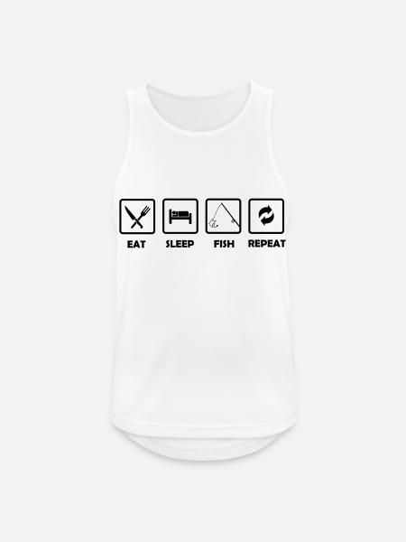eat_sleep_fish_repeat - Men's Breathable Tank Top - white