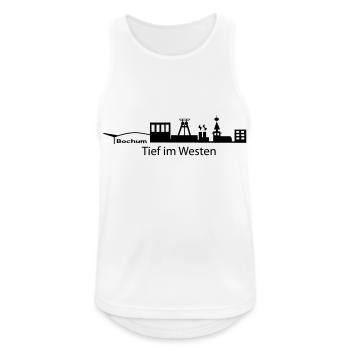 Skyline Bochum profonde dans l'Ouest - Débardeur respirant Homme - blanc - Devant - Nick (188cm)