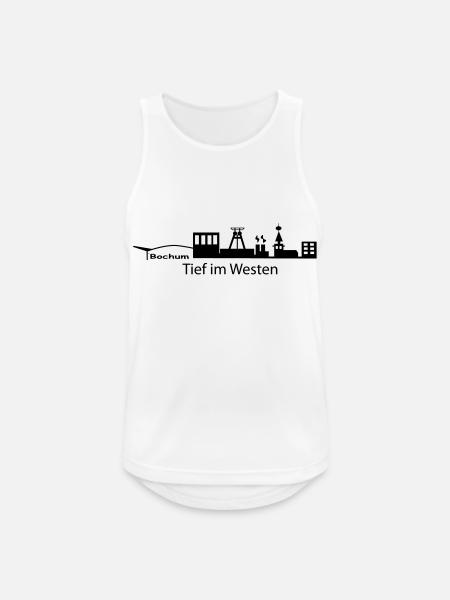 Skyline Bochum profonde dans l'Ouest - Débardeur respirant Homme - blanc