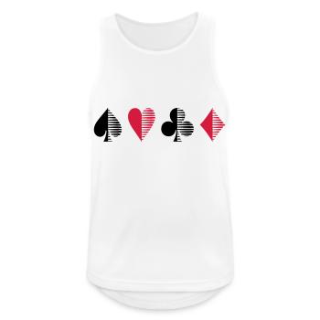Kartensymbole Pik, Herz, Kreuz, Karo - Männer Tank Top atmungsaktiv - Weiß - Vorne - Nick (188cm)