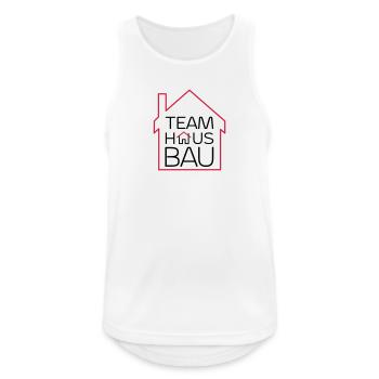 Team Hausbau - Männer Tank Top atmungsaktiv - Weiß - Vorne - Nick (188cm)