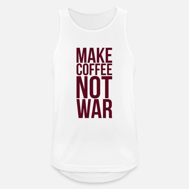 Make coffee not war - Männer Tank Top atmungsaktiv - Weiß