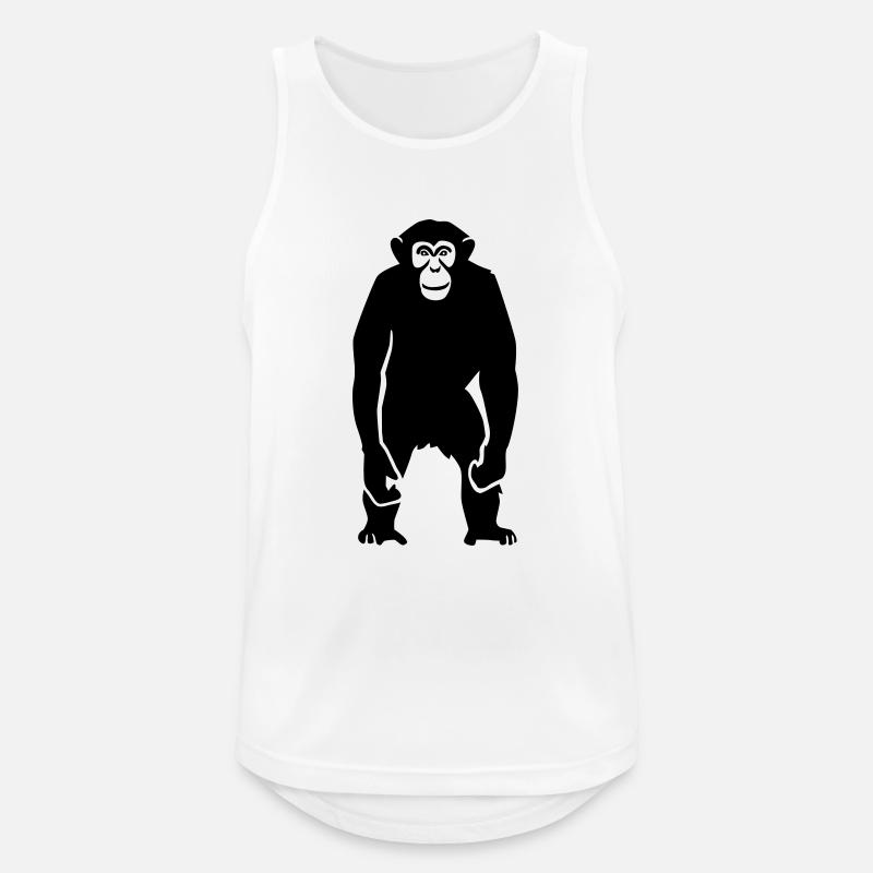 Affe - Männer Tank Top atmungsaktiv - Weiß