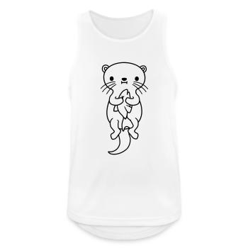 hungry otter eats fish hunger - Men's Breathable Tank Top - white - Front - Nick (188cm)