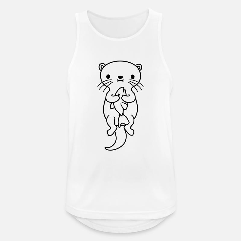 faim d’otter mange du poisson - Débardeur respirant Homme - blanc