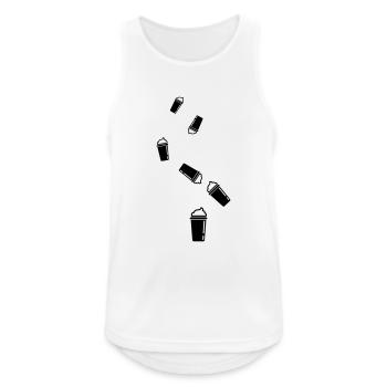 Kaffee Icon - Männer Tank Top atmungsaktiv - Weiß - Vorne - Nick (188cm)