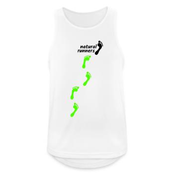 barfuß laufen - natural runners step by step 2023 - Männer Tank Top atmungsaktiv - Weiß - Vorne - Nick (188cm)